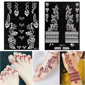 DIY Cross border Bestseller New European American style Floral Tattoo Stencils Large size Juice inspired Templates