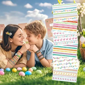 DIY Easter Egg Sticker Waterproof Cute Easter Egg Festival Gift Kid Shining Powder Tattoo Sticker