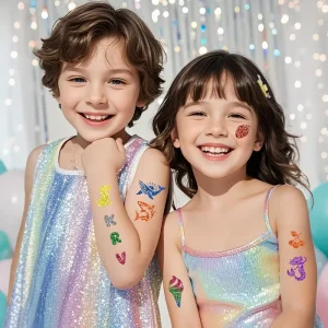 DIY Glitter Body Art Stickers Set for Kids Temporary Tattoo Craft Kit, Educational Toy & Creative Gift for Party Supplies