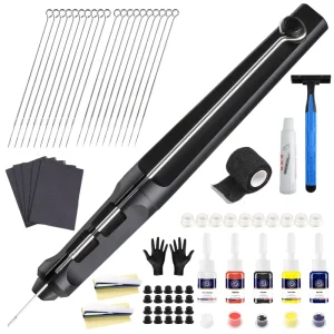 DIY Hand Poke Stick Tattoo Kit with Ink Set 3RL 5RL 3RS 5RS Needles