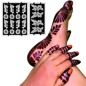 DIY Henne Pied Et Main Design Flower Mehndi Tattoo Stickers Designs