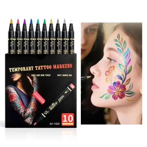 DIY Makeup Body Art Paint Temporary Tattoo Markers Pen Set Easy Wash Metallic Color Face Painting Markers Kit