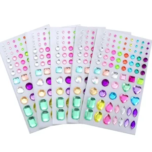 DIY Multicolor Bling Craft Jewels Face Gems Iron on Self Adhesive Stickers Hotfix Rhinestone Sheet for Body Nail Phone