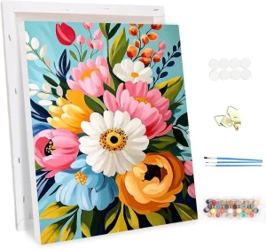 DIY Paint by Numbers Kit with Frame for Adults – Custom Personalized Painting by Numbers Set with Complete Canvas & Brushes