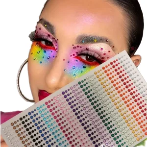 DIY Self Adhesive Bling Multicolor Acrylic Rhinestone Sticker Sheet for Decorative Purposes