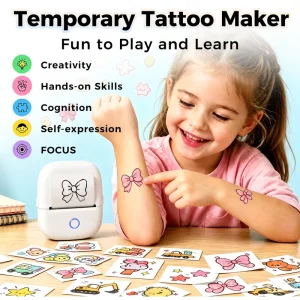 DIY Temporary Tattoo Maker Unlimited Designs, Washable & Peel-Off, for Kids’ Graffiti, Festival Parties, Face Painting & More