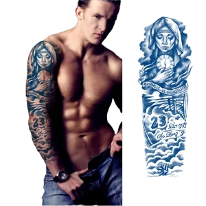 Dark Blue DIY Temporary Tattoo Sticker Custom Logo 2 Weeks Durability for Fashionable Face and Body Decoration