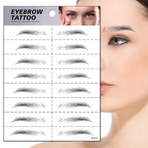 Dark Brown Eyebrow Tattoo Stickers Hair-Like Makeup Temporary Long-lasting 3D 4D 6D Waterproof Jiangmei 150x210mm
