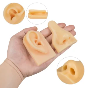 Dark Light Skin Color Soft Silicone Human Ear Model Permanent Makeup Training Tool Convenient Commercial Use 1.5mm