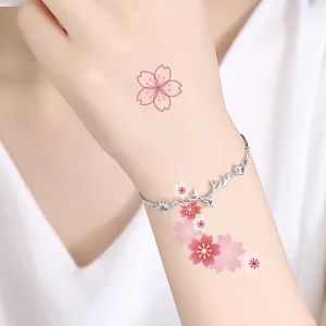 Dazzling Small Watercolor Flowers Fresh Temporary Tattoo Stickers Waterproof