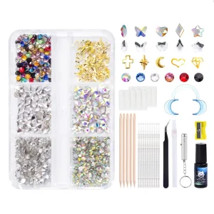 Decorative Tooth Gem Kit with Eco-Friendly Glue Temporary Shaped Crystal Flats