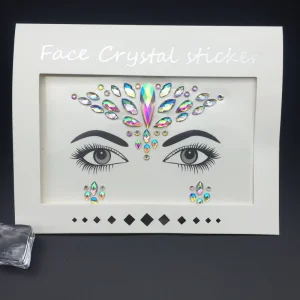 Designer Temporary Gems Face Tattoo Stickers Custom Colorful Rhinestones Festival Face Jewel for Makeup