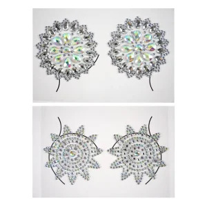 Diamond Nipple Covers Factory Body Art Crystal Chest Sticker Reusable Adhesive Custom Fancy Nipple Cover For Various Occasions