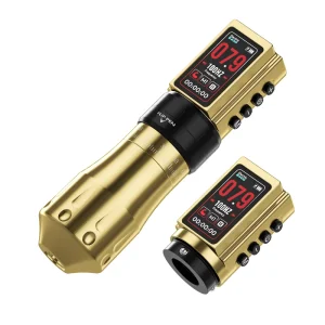 Digital CNC Wireless Tattoo Machine Gun Black Gold Adjustable Stroke