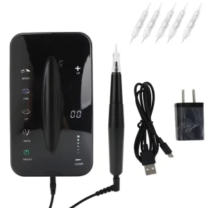 Digital Permanent Makeup Machine Set Rotary Tattoo Eyebrow Machine Pen for Eyebrow Eyeliner Lip Tattoo