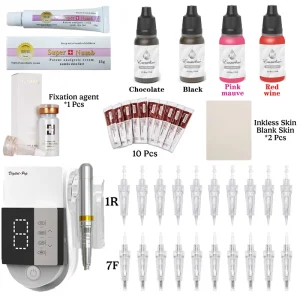 Digital Tattoo Starter PMU Machine Kit Microblading Repair Cream Practice Tools Colors Auxiliary Creams