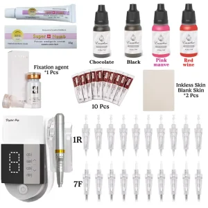 Digital Tattoo Starter PMU Machine Kit Microblading with Repair Cream Practice Tools Colors Auxiliary Creams