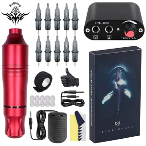 Digital for Machine Mini Portable Aluminum Alloy CE Certified Tattoo Pen Set for Eyebrow/Lip Practice