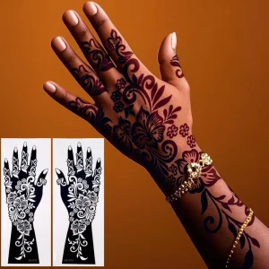 Discounted India Henna Tattoo Hands Sticker Pattern Carved Hollow Template Series for Back Arm PVC Reusable Henna Stencils