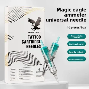 Disposable 316 Stainless Steel Silicone Tattoo Cartridge Needle Permanent Eyebrow Makeup Tool 0.25mm Diameter Medium Taper