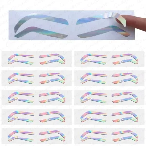Disposable Adhesive Auxiliary Rainbow Color Brow Shape Tape DIY Airbrush Makeup Eyebrow Tape Sticker Stencil Shaping Tool Supply