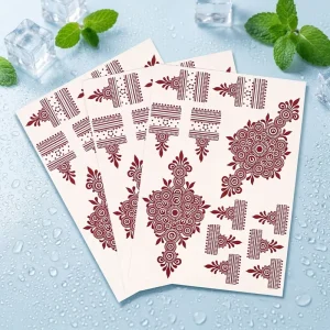 Disposable Beauty Colorful Body Painting Temporary 3d Waterproof Lace Henna Tattoo Sticker Hand Sticker