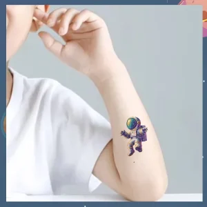 Disposable Children Party Temporary Glitter Tattoo Sticker FA Popular Temporary Arm Leg Body Astronauts Universe Waterproof