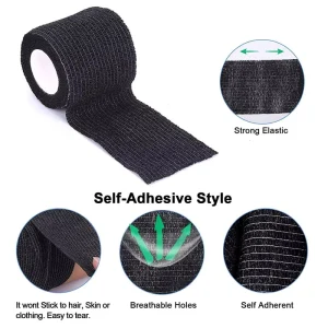 Disposable Cohesive Tattoo Grip Cover Tape Wrap Elastic Bandage Rolls for Tattoo Machine Grip Tube Accessories