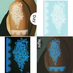 Disposable Eco Friendly Indian White Maroon Temporary Henna Tattoo Stickers Waterproof Face & Body Tattoo