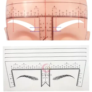 Disposable Eyebrow Ruler Sticker Tool with Brow Shape Microblading Measuring Sticker Adhesive Brow Positioning Tool