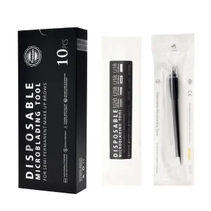 Disposable Microblading 18U Manual Eyebrow Pen Microblading Tools for Permanent Makeup Eyebrow with Brush