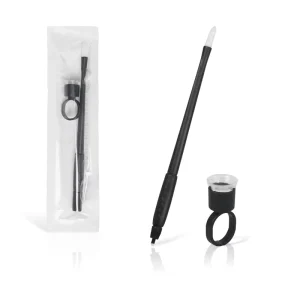 Disposable Microblading Manual Tattoo Pen Permanent Makeup Pen With Ring Ink Cup Make up Tools Eyebrow Accessories