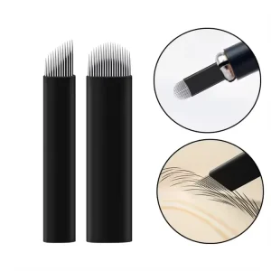 Disposable Microblading Needle Laminas Nano Tebori Black Flex U Shape Tattoo Needles Blade for Permanent Makeup Eyebrow Pen