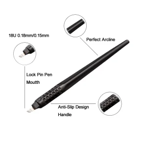 Disposable Microblading Pen Permanent Makeup Eyebrow Manual Hand Tools With 18U Blade Eyebrow Tattoo Pen