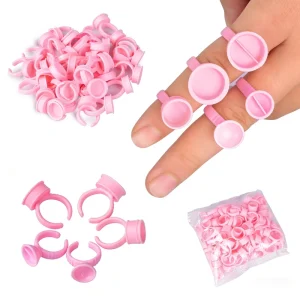 Disposable Microblading Pink Ring Tattoo Ink Cup Tattoo Needle Supply Permanent Makeup Tool for Artist Salon