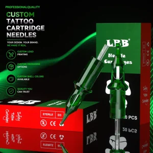 Disposable OEM LBB Tattoo Cartridge Needle RL RS Soft Membrane Safety Green Transparent Line Shader