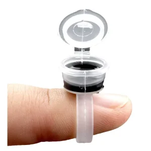 Disposable Permanent Makeup Microblading Pigment T Tattoo Eyelash Glue Ink Ring Tray Cup for Finger