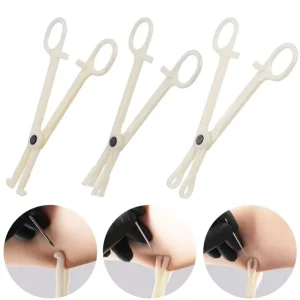 Disposable Plastic Sterilized Tattoo Piercing Forceps Clamp Accessory for Permanent Makeup Tools