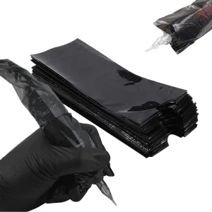 Disposable Plastic Tattoo Pen Bags Unihubys 100Pcs Black Covers with Easy Operation for Tattoo Accessories