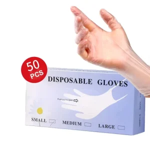 Disposable Plastic Transparent PVC PE Gloves Beauty Salon Specific Protective Gloves Rubber Gloves 50 Pieces/box PMU Accessories