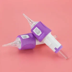 Disposable Purple Tattoo Cartridge Needle With Silicone Finger Rest Customizable 316 Stainless Steel