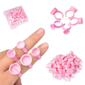 Disposable Rings Microblading Pink Ring Tattoo Ink Cup for Women Men Tattoo Needle Supplies Accessory Makeup Tattoo Tools
