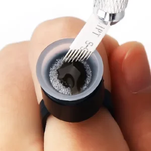 Disposable Single Packed Black Pink Sponge Eyebrow Tattoo Microblading Pigment Ring Ink Cup Holder PMU Accessories