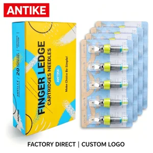 Disposable Stainless Steel Permanent Tattoo Needles Cartridge with Finger Grip for Eyebrow & Body Art Sterilized Membrane System