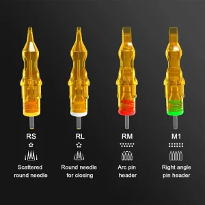 Disposable Stainless Steel Tattoo Cartridges 10pcs Box 1203RL 1205RL 1207RM 1209RM OEM Logo Boxes Blister Paper