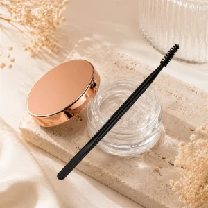 Disposable Synthetic Hair Plastic Handle Flat Brush Gel Applicator Spoolie Eyebrow Pencil Microblading Tinting