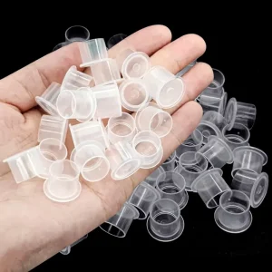 Disposable Tattoo Ink Cups with Base Plastic Pigment Caps Accessory for Permanent Makeup Tattoo Equipment