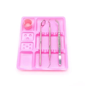Disposable Tattoo Trays Pink Microblading Tray Disposable Plastic Plate for Permanent Makeup Accessories Eyebrow Lip Inks