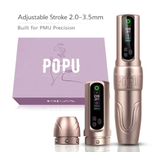 Diva Professional Wireless PMU Machine Adjustable Stroke (2.0-3.5mm) 10800RPM Cordless Tattoo Pen for Eyebrows & Lips SMP
