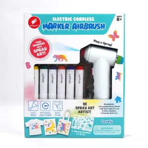 Diy Kids Crafts Rechargeable Airbrush with 6 Pcs Marker Pen Kit for Kids and Adults